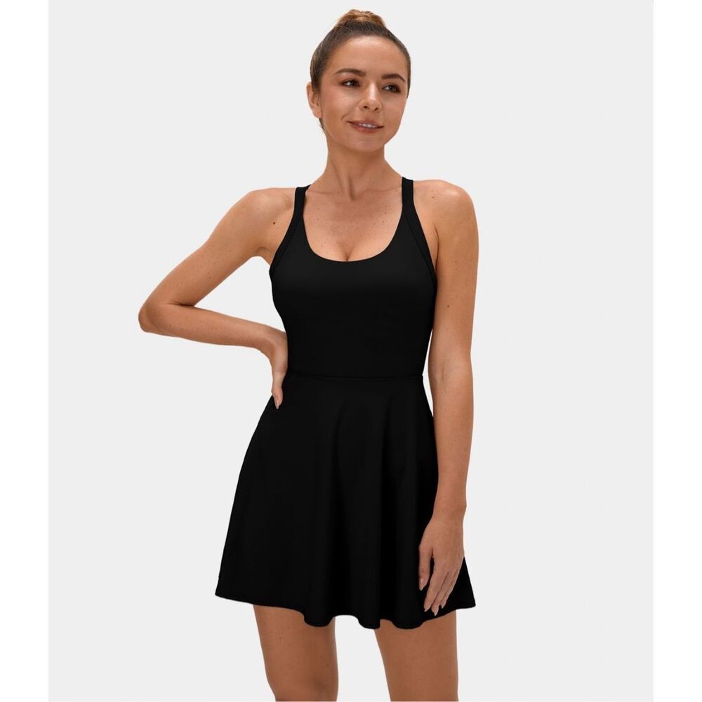 Halara Backless Twisted Dress in Black Size M Easy Peezy Edition - Picture 2 of 6